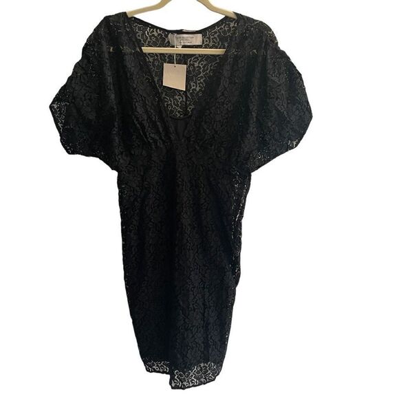 New Zara Collection Little Black Lace Cocktail Mini Dress Women’s Size Medium 8 - Picture 1 of 4